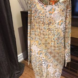 Joe fresh long sleeve paisley print dress